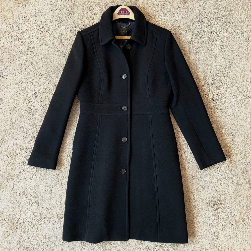J. Crew Double-Cloth Lady Day Coat with Thinsulate insulation Sz 8 Black jacket
